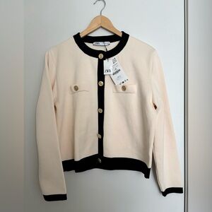 ZARA Knit Cardigan with Gold Buttons